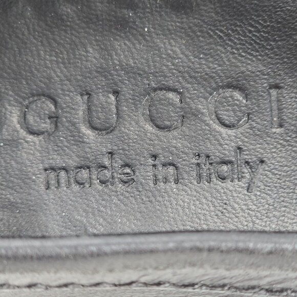 Gucci Italy Black Leather Luxury Driving Loafers Men 7.5 Dress Shoes Side Buckle - Picture 11 of 11